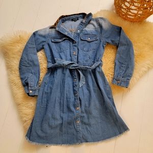 Joe's jeans dress denim belted mini raw hem